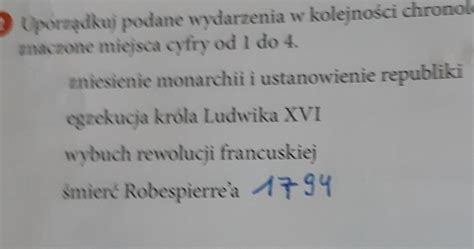 Uporz Dkuj Podane Wydarzenia W Kolejno Ci Chronologicznej W Tym Celu