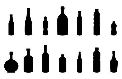 Premium Vector Different Bottle Silhouettes Vector Collection Of Bottle Shapes Elements For Design