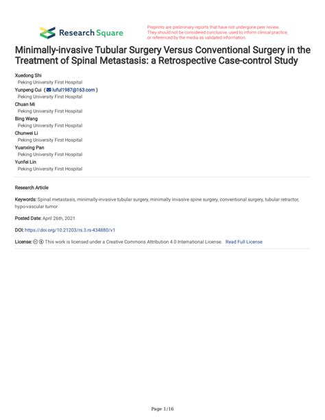 Pdf Minimally Invasive Tubular Surgery Versus Conventional Surgery In