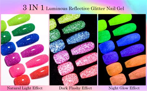 Amazon MEET ACROSS Luminous Reflective Gel Polish Glow In Dark