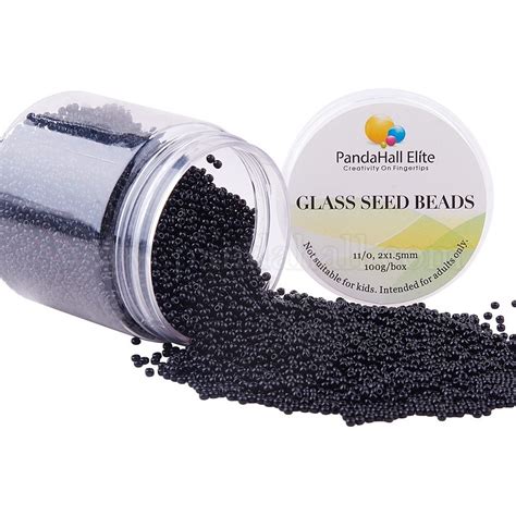 Shop Pandahall Box About Pcs Black Glass Seed Beads Round