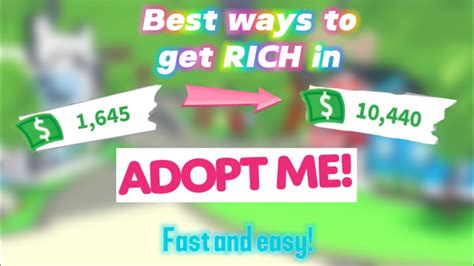 How To Get Money Rich In Adopt Me Fast And Easy Youtube