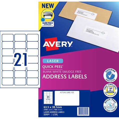 Avery 959409 Weatherproof Laser Shipping Labels 8up 991 X 677mm