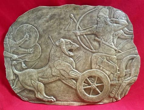 Assyrian Sculpture Lion Hunting Scene King Ashurnasirpal The Second