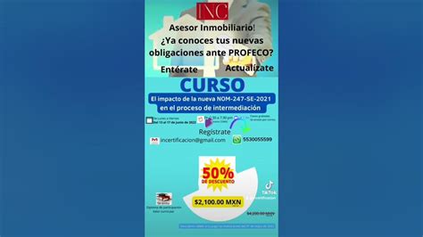 Curso Nom 247 Se 2021 Para Asesores Inmobiliarios Asiste Youtube