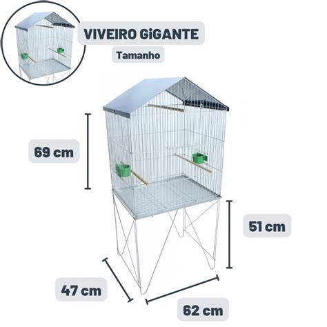 Viveiro Gaiola Tamanho GG Periquito Calopsita Canário Cocota Maritaca