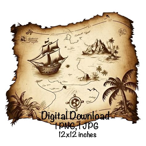 Treasure Map Clipart Treasure Hunt PNG Pirate Digital Clip Etsy Australia