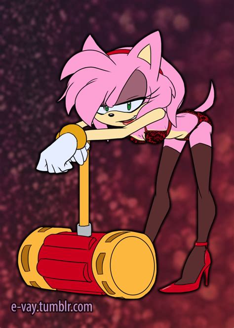 Rule 34 Amy Rose Bikini E Vay Tumblr Hammer Looking At Viewer Piko Piko Hammer Solo Sonic