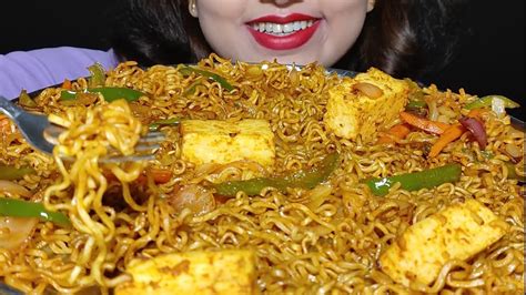 Uncut Mukbang‼️😉 Eating Spicy🔥 Paneer Noodles🍝ll Uncut Mukbangasmr😋