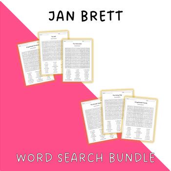 Jan Brett Read Alouds Word Search BUNDLE By MsZzz Teach TPT