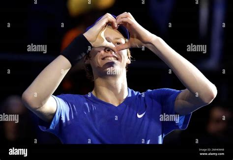 Jannik Sinner Of Italy Celebrates After Winning The Atp Next Gen