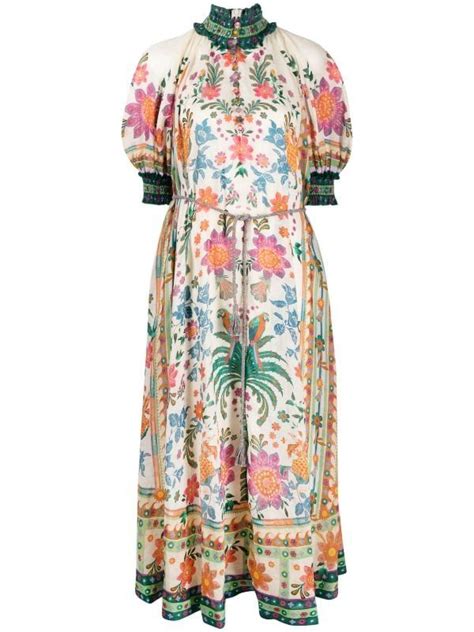 Zimmermann Swing Kleid Mit Blumen Print Farfetch Vestidos De