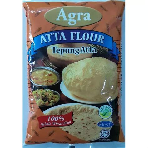 Agra Chakki Atta Tepung Gandum 100 Whole Wheat Flour 1 Kg Lazada