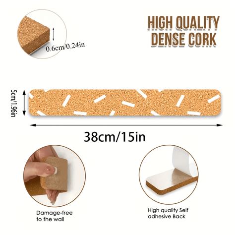 2 4 6 8pcs Long Cork Strips Cork Felt Bulletin Strips Self