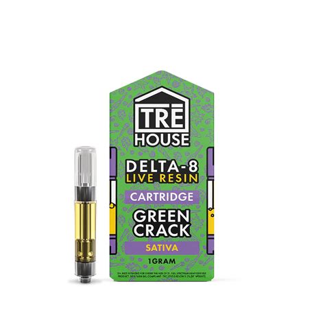 TrĒ House Live Resin Vape Cartridge Green Crack 1g Direct Delta 8 Shop