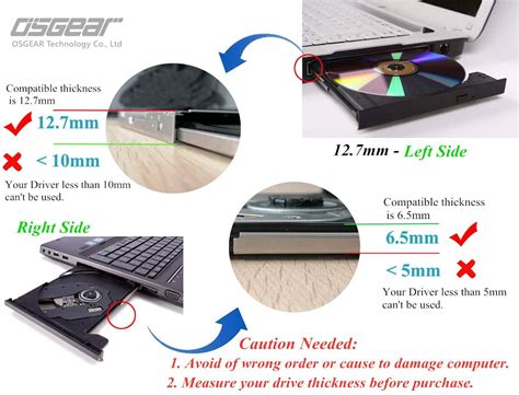 Osgear Internal Mm Slim Sata X Dvdrw Cd Dvd Rw Rom Burner Writer