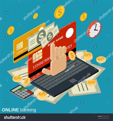 Online Banking Money Transfer Financial Transaction Stock Vector