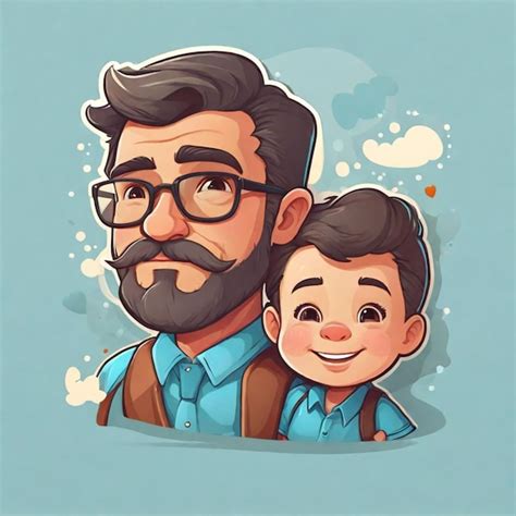 Fondo Vectorial De Dibujos Animados Del D A Del Padre Foto Premium