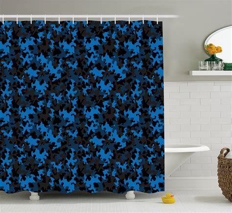 Camouflage Shower Curtain Dark Toned Pattern Combat Equipment Masking