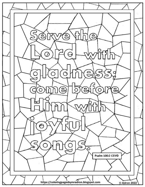 Free Print And Color Psalm 100 2 Print And Color Page Like A Stained