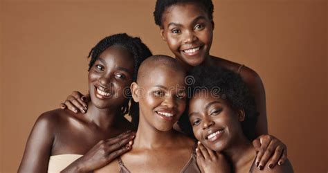 Skincare Face Or Happy Black Women Models With Glowing Skin Isolated