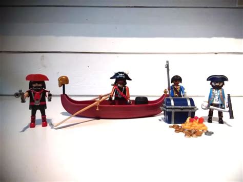 Playmobil Lot Pirates Chaloupe Le Bateau Flibustiers Corsaires Eur