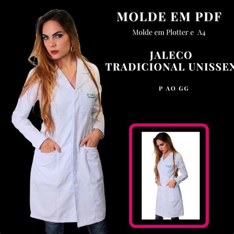 Molde Jaleco Tradicional Unissex Ams Moldes Em Pdf Hotmart