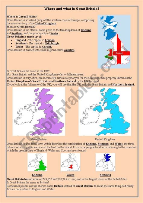 Great Britain Esl Worksheet By Elliesdhiya