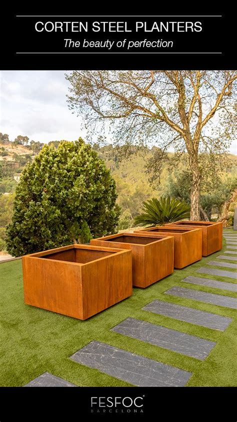 Sensational Corten Steel Planters Kubik Am Nagement De Jardin