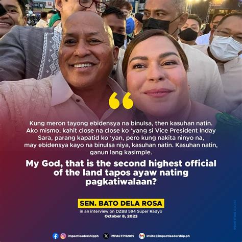 Senator Bato Dela Rosa Challenges Critics Of Vice President Sara