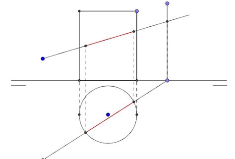 Dibujo en Daganzo de Arriba Intersección recta oblicua cilindro