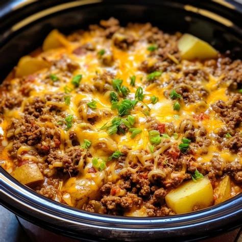 Slow Cooker Hamburger Potato Casserole - knedir Recipes