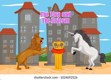 Lion Unicorn Kids English Nursery Rhymes Stock Vector (Royalty Free ...