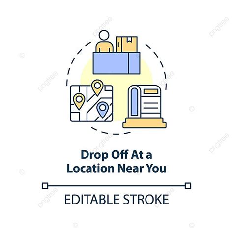 Concept Icon For Dropping Off At A Nearby Location Vector Po Box Thin