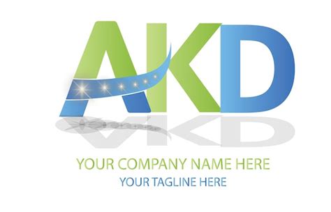 Logotipo De La Letra Akd Vector Premium