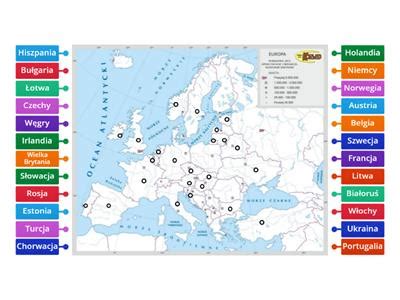 Stolice Podział polityczny europy Materiały dydaktyczne