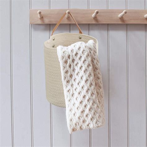 Wall Hanging Storage Baskets Set Of 2 Small Cotton Rope Etsy