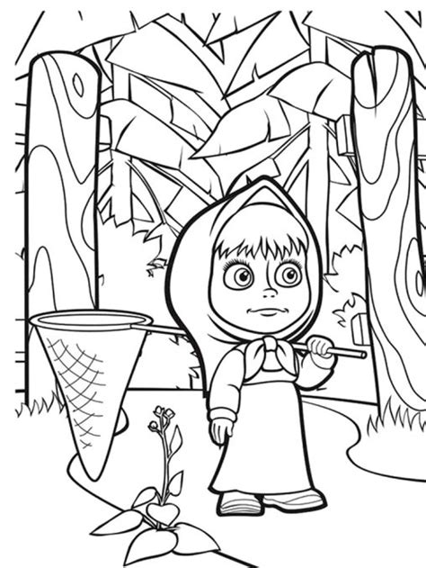 Masha And The Bear Coloring Pages Free Printable Sheets