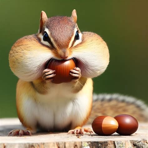 Premium Ai Image Cute Squirrel Eating Walnut