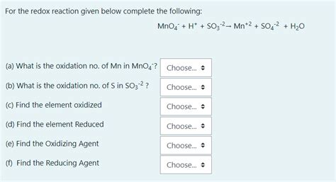 Answered For The Redox Reaction Given Below Bartleby