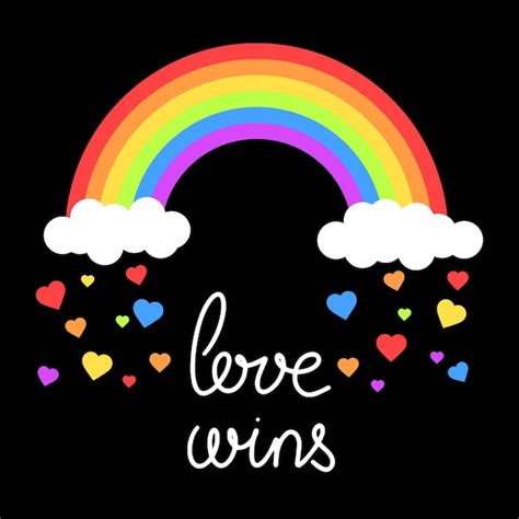 El Amor Gana Pancarta Con Arco Iris Y Corazón Concepto Lgbt Banner