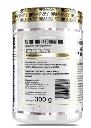 Luxury Nutrition Glutamine G Malta Elite Supplements