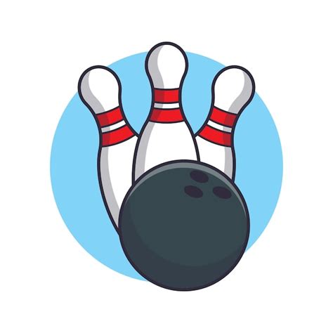 Premium Vector Bowling Ball And Pins Cartoon Vector Illustration