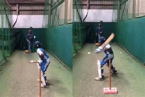 Sanath Jayasuriya throws balls for son to practise batting - CRICPUR