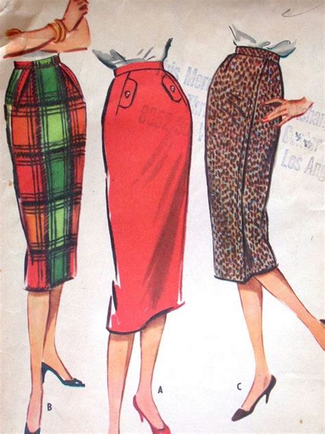 Mccalls Skirt Pattern No 4680 Vintage 1950s Waist 26 Etsy Uk Pattern Fashion Sixties