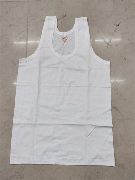 Pure Cotton Plain Skc Mens Inner Vest White Size Cm At Rs