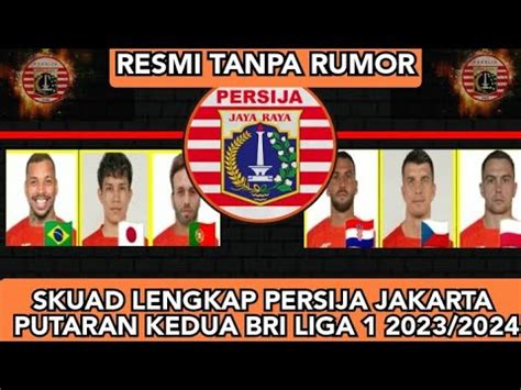 Resmi Skuad Lengkap Persija Jakarta Putaran Kedua Bri Liga