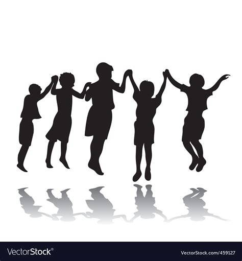 Kids jumping Royalty Free Vector Image - VectorStock