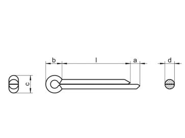 Fastenerdata - Metric Split Cotter Pin Aluminium DIN94 - Cotter Pin ...