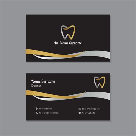 Dentistry business card with gold and silver shapes 11773645 Vector Art ...